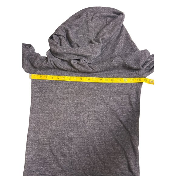 Fossil women small off shoulder charcoal gray knit top long sleeve soft  G759 - Picture 6 of 9